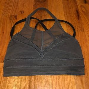 Lululemon Lab • grey and black mesh bra sz 6